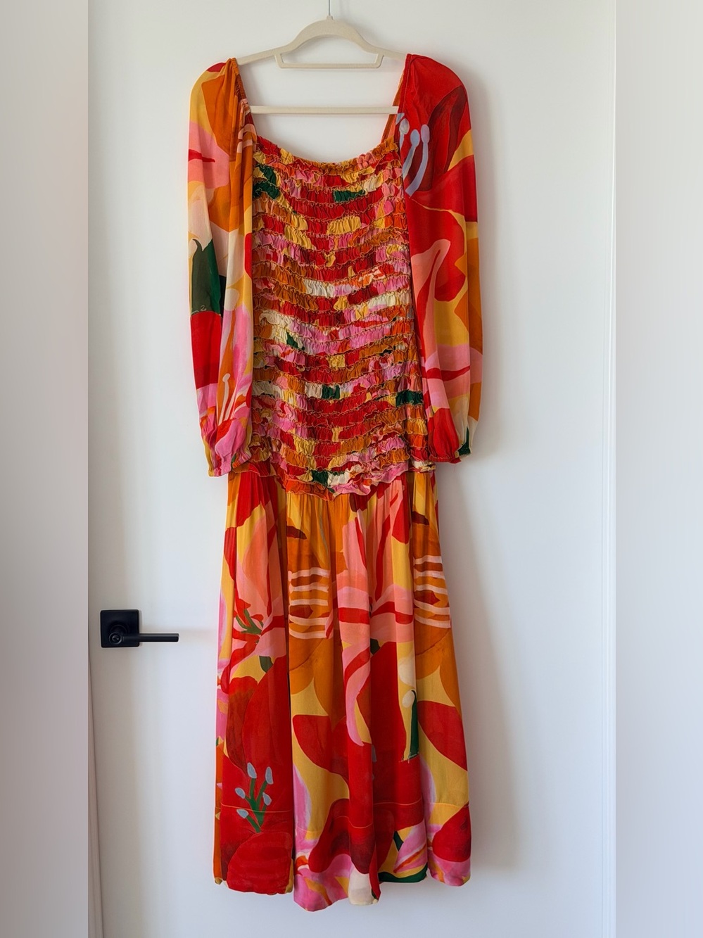 FARM RIO Vibrant Multicolor Smocked Maxi Dress